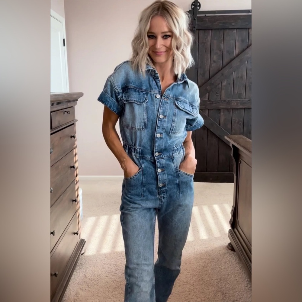 Free People Denim Blue Jumpsuit - Picture 7 of 13